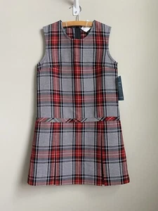 School Belles plaid School Uniform Dropped waist shift Jumper Sz 7 - Picture 1 of 5