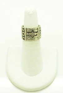Sterling Silver Tribal-Like Design Wide Ring 5.5#FMS083 - Picture 1 of 4