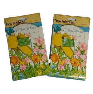 Vintage Gibson Greetings un nuovo indirizzo Bluebird Flowers lotto di 2 pezzi 16 totali - Foto 1 di 5