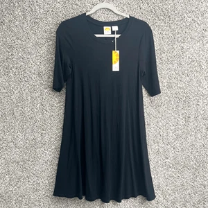 C&C California Dress Women’s Small Black Short Sleeve A-Line T-Shirt NWT - Picture 1 of 6