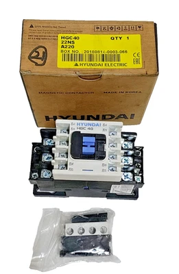 NEW HYUNDAI ELECTRIC HGC40 MAGNETIC CONTACTOR 40AMP VOLTAGE 220VAC - Image 1 of 4