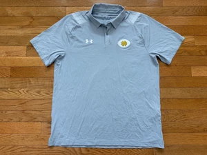 Under Armour Shirt Men’s sz L Notre Dame Polo Gray Short Sleeve EUC - Picture 1 of 4