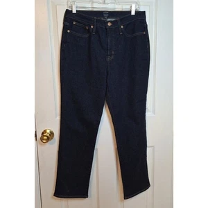 J Crew Dark Wash Blue Denim Essential Straight Leg High Rise Jeans Gr. 29 - Bild 1 von 13