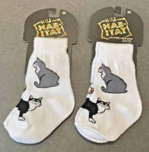 New Wild Habitat Cat Socks Infant/Toddler size XS 2 Pair - Picture 1 of 3