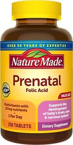 Prenatal Multivitamin with Folic Acid, Prenatal Vitamin and Mineral 250 Tablets