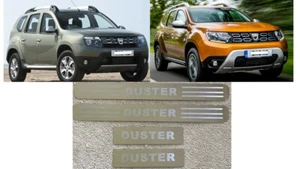DACIA STAUBER TÜRSCHWELLER ABRIEBSCHUTZPLATTEN SILBER EDELSTAHL LOGO DST004 - Bild 1 von 9