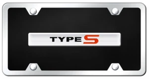 Acura Type S Name Plate Black Acrylic Kit License Plate Frame Official Licensed - Imagen 1 de 2