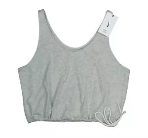 Nike Yoga OnOff-Mat Drawstring Crop Womens Athletic Tank Top M NWT Grey Heather - Imagen 1 de 2