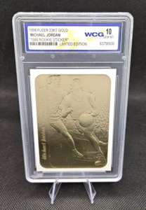1998 Fleer 23KT Gold Michael Jordan “86 Rookie Sticker” Graded WCG 10 GEM MINT - Picture 1 of 2