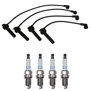 Denso Wire Set 7mm & 4 Platinum TT Spark Plugs 0.04 Kit For Mazda 1.5L Std Asp - Picture 1 of 1