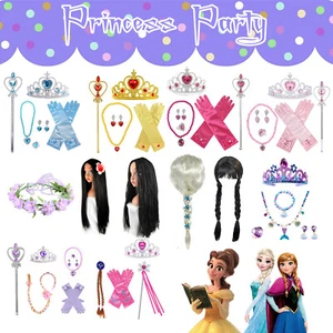 Princess Dress Up Accessories Crown Tiara Glove Wand Toy Gift for Little Girls - Picture 1 of 37