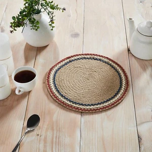 Rojo Blanco Azul Ric Rac Trivet 12" Country Americana Primitivo Rústico Natural VHC - Imagen 1 de 5