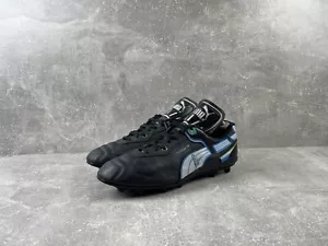 RARE! Vintage Puma Maradona Top Black Leather Football Cleats Size 9 - Picture 1 of 12
