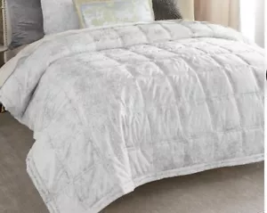 Michael Aram Metallic Textured Full / Queen Coverlet Quilt Decke Silber Neu - Bild 1 von 6