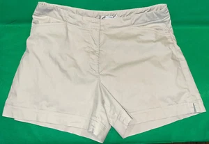 Nike Womens 14 Dri-FIT Dry Performance Golf Shorts Khaki Flat Front Zip Pockets - Picture 1 of 10