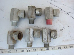 ½"MNPx⅝"MJIC ½"FNP ½"MORB Hydraulic Fitting 90° 45° Lot of 6, Used - Picture 1 of 14