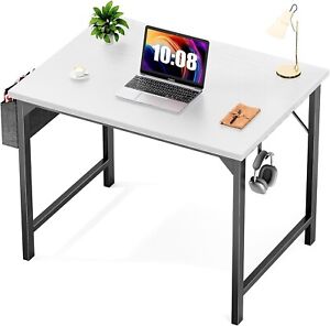 32 Inch Folding Small Desk Home Office Desk Laptop Study Writing Table- White