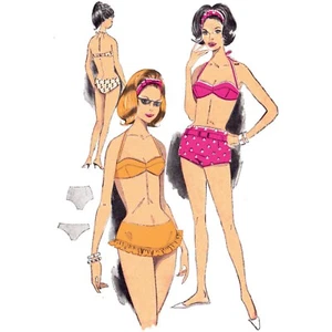 Vintage 1960s Sewing Pattern, Shorts, Bra & Bikini - Bust: 34” (86cm) - Picture 1 of 1