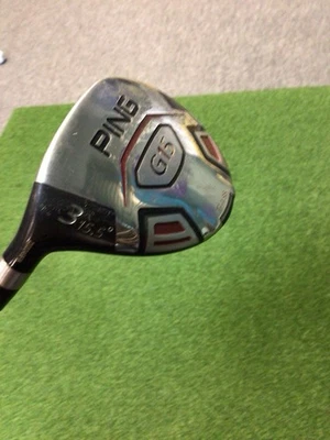 Left Handed Ping G15 3 Wood 15.5 Degree Graphite Shaft Stiff Flex - Image 1 of 4
