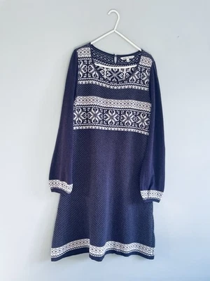 Vestido Jersey Fatface Púrpura Fairisle Nórdico Estilo Escandi Tejido Reino Unido 14 Foto 1 de 4