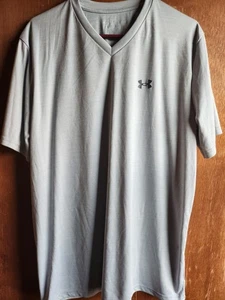 Under Armour Shirt Mens XLarge Gray Loose Fit Heat Gear Active Short Sleeve - Picture 1 of 5