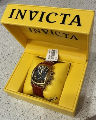 Reloj Hombre Invicta #9891 Burbuja, Cara Negra Lupah, Imitación Marrón, Correa Croc Foto 1 de 4