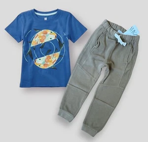 NWT Zara Tea Collection Boy Seamed Ottoman Joggers Pants Short Tee Shirt 4-5 LOT - Picture 1 of 9