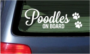 Poodles On Board White Window Vinyl Die Cut Decal Sticker 6" - Bild 1 von 1