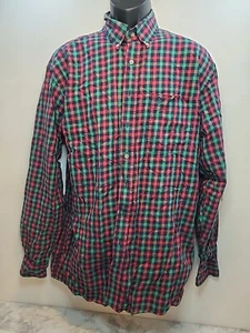 Camicia a quadri Wrangler George Strait taglio cowboy rosso verde bottoni quadri L *Leggi - Foto 1 di 7