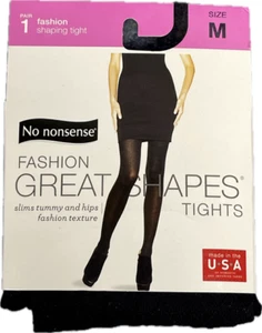 No Nonsense Fashion Great Shapes Tights Diamond Black MEDIUM NEW IN PACKAGE - Picture 1 of 2