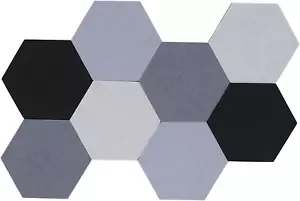 8Pcs Hexagon Felt Cork Board Tiles Self Adhesive Bulletin Board, Pin Board for W - Picture 1 of 6