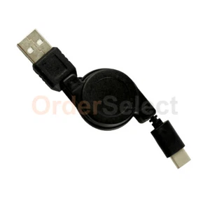 2 USB Type C Retract Cord for ZTE Axon 7 Mini/Grand X3/Imperial Max 2/Zmax Pro - Picture 1 of 5