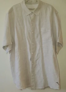 Camisa de campamento Tommy Bahama para hombre XL 100 % lino tostado manga corta abotonada beige - Imagen 1 de 10