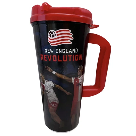 New England Revolution Soccer 18 oz Coffee Tumbler Fagundez Agudelo Rowe Delmea Cover