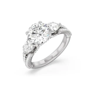 Engagement Ring Lab Grown Round Diamond 2.3 Carat IGI Certified 18k White Gold - Picture 1 of 10