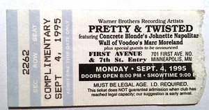 Pretty & Twisted Ticket Stub First Avenue Minneapolis September 4th 1995  - Picture 1 of 1