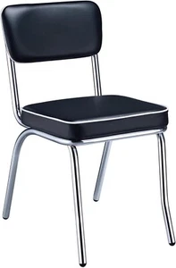 Coaster Home Furnishings Retro Set of 2 Open Back Dining Side Chairs FauxLeather - Picture 1 of 7
