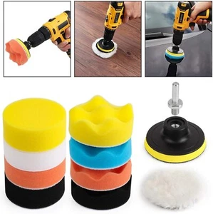 Car Foam Drill 3-Inch Buffing Pad 11 Pcs Polishing Pads Car Buffer Polisher Kit - Picture 1 of 7
