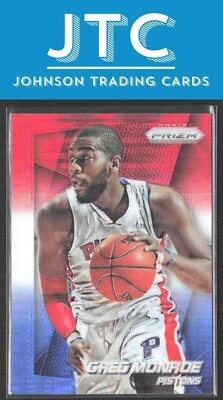 2014-15 Prizm Greg Monroe Prizms Red White and Blue Pulsar Detroit Pistons - Image 1 of 2