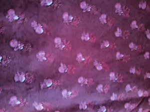 FABRIC REMNANT NOS LIGHT WEIGHT COTTON MAROON WITH PINK/WHITE FLOWERS 3 YDS X 44 - Picture 1 of 2