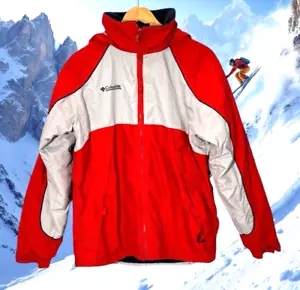 Columbia Youth XL (18/20) Ski Snow Jacket Hooded Red Full Zip Pocket Fleece Line - Picture 1 of 19