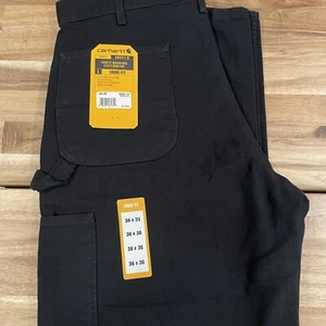 CARHARTT Pantaloni da lavoro utility uomo carpentiere larghi anatra lavata 36 x 36 neri - Foto 1 di 3