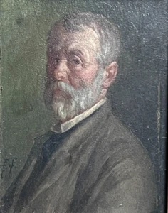 Antigua pintura original hombre, retrato, gente firmada siglo XIX - Imagen 1 de 6