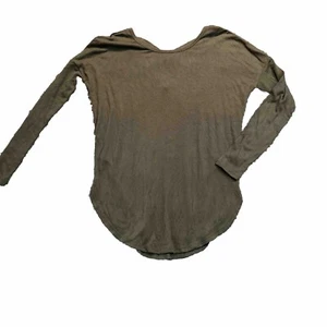 Garage Women's Long Sleeve Knit Shirt Scoop Neck Solid Olive Criss Cross Back XS - Foto 1 di 8