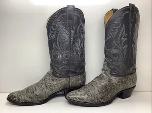 BOTAS VAQUERAS JUSTIN GRIS PIEL DE TORO PARA HOMBRE DE COLECCIÓN TALLA 11 D - Imagen 1 de 10