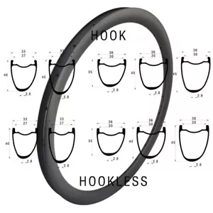 Llantas de fibra de carbono para bicicleta de carretera 700c 33X35/40/45 mm cubierta sin cámara ruedas de bicicleta - Imagen 1 de 10