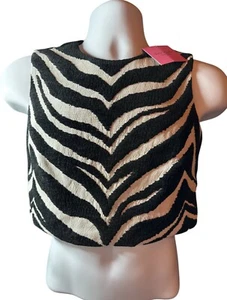 Kate Spade Bold Zebra Jacquard Shell nuovo con etichetta x piccolo - Foto 1 di 3