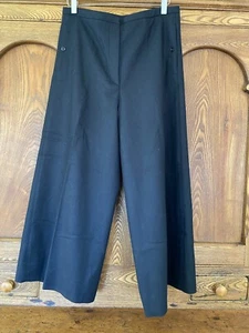 Lemaire 38 6 8 S M Wollhose schwarz weich cropped weites Bein Gaucho Matrose - Bild 1 von 7