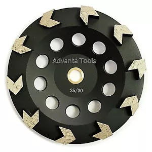 7 Zoll Pfeilsegment Cup Rad 25/30er Körnung Diamant für Beton Epoxidschleifen - Bild 1 von 6