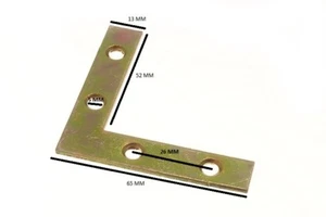 Flat Corner Brace Bracket 63mm X 12.5mm X 2mm 6mm Hole YZP Pack Of 100 - Picture 1 of 1